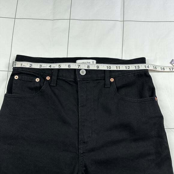Abercrombie & Fitch Jeans Womens 28 Black 90s Straight Ultra High Rise Solid - Picture 7 of 12